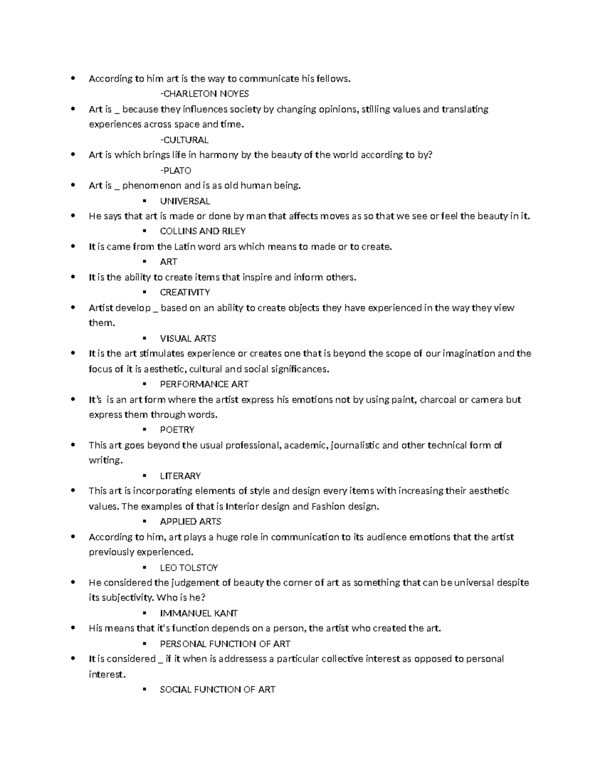 ART APP REV - Lecture Notes on the Nature and Functions of Art - Studocu