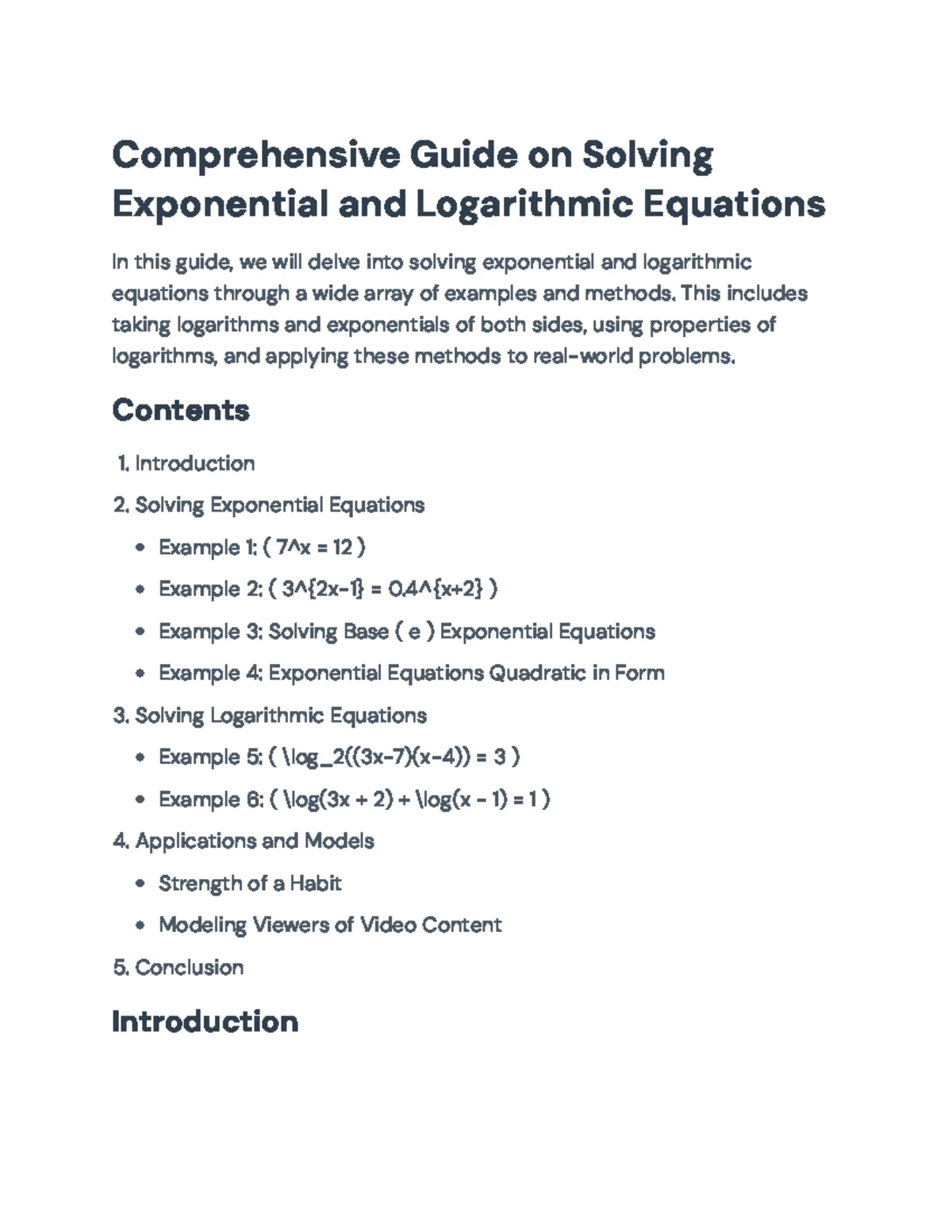 Comprehensive Guide to Logarithmic Functions and Their Applications ...