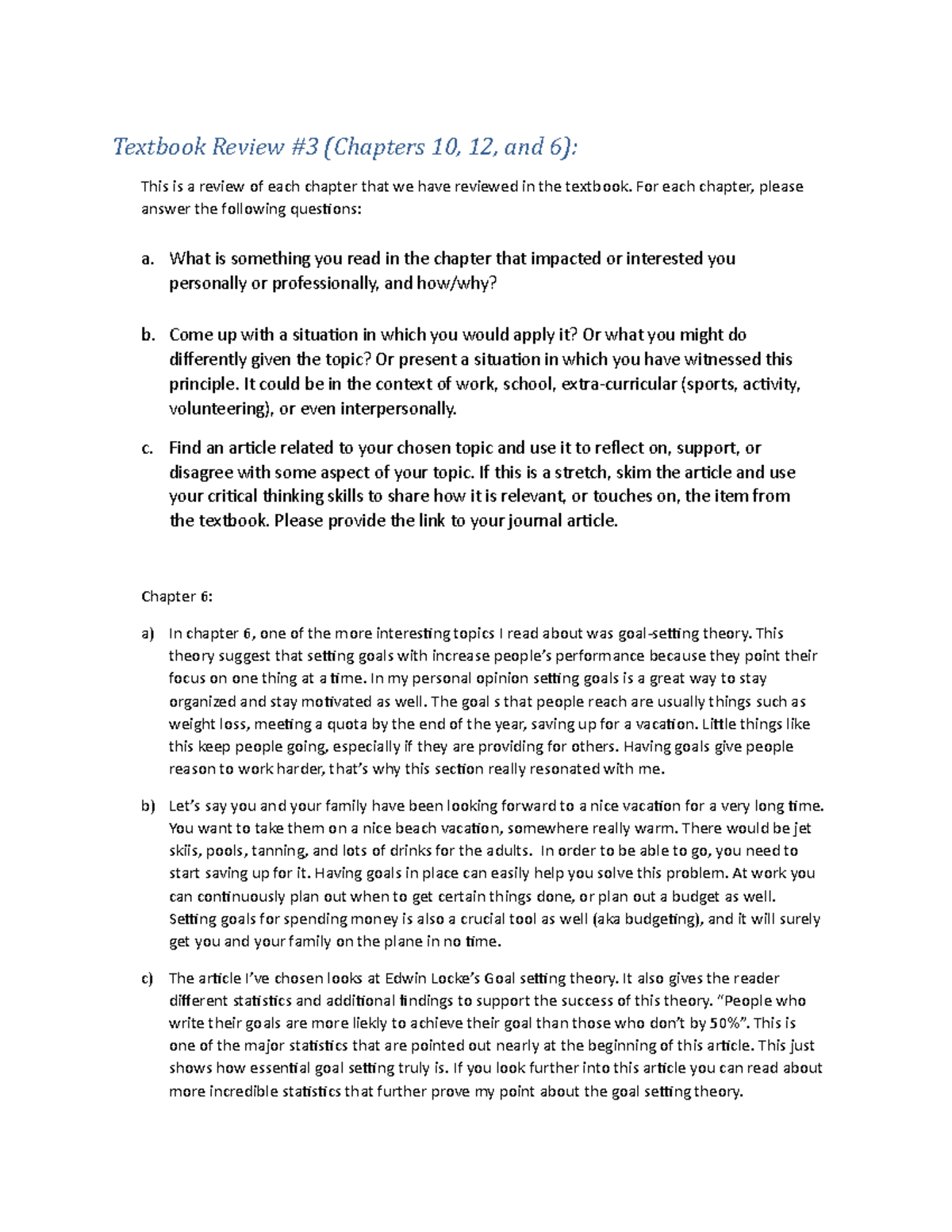 IST 335 Textbook Review #3 - Textbook Review #3 (Chapters 10, 12, and 6 ...