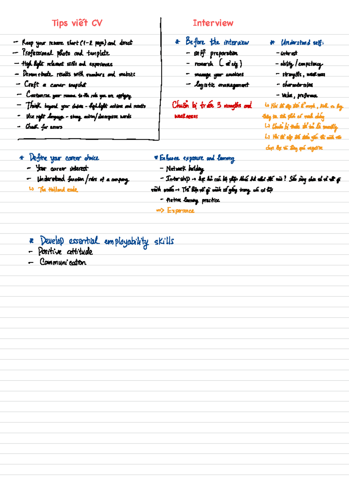 Tips for CV & Interview Preparation: Key Strategies for Success - Studocu