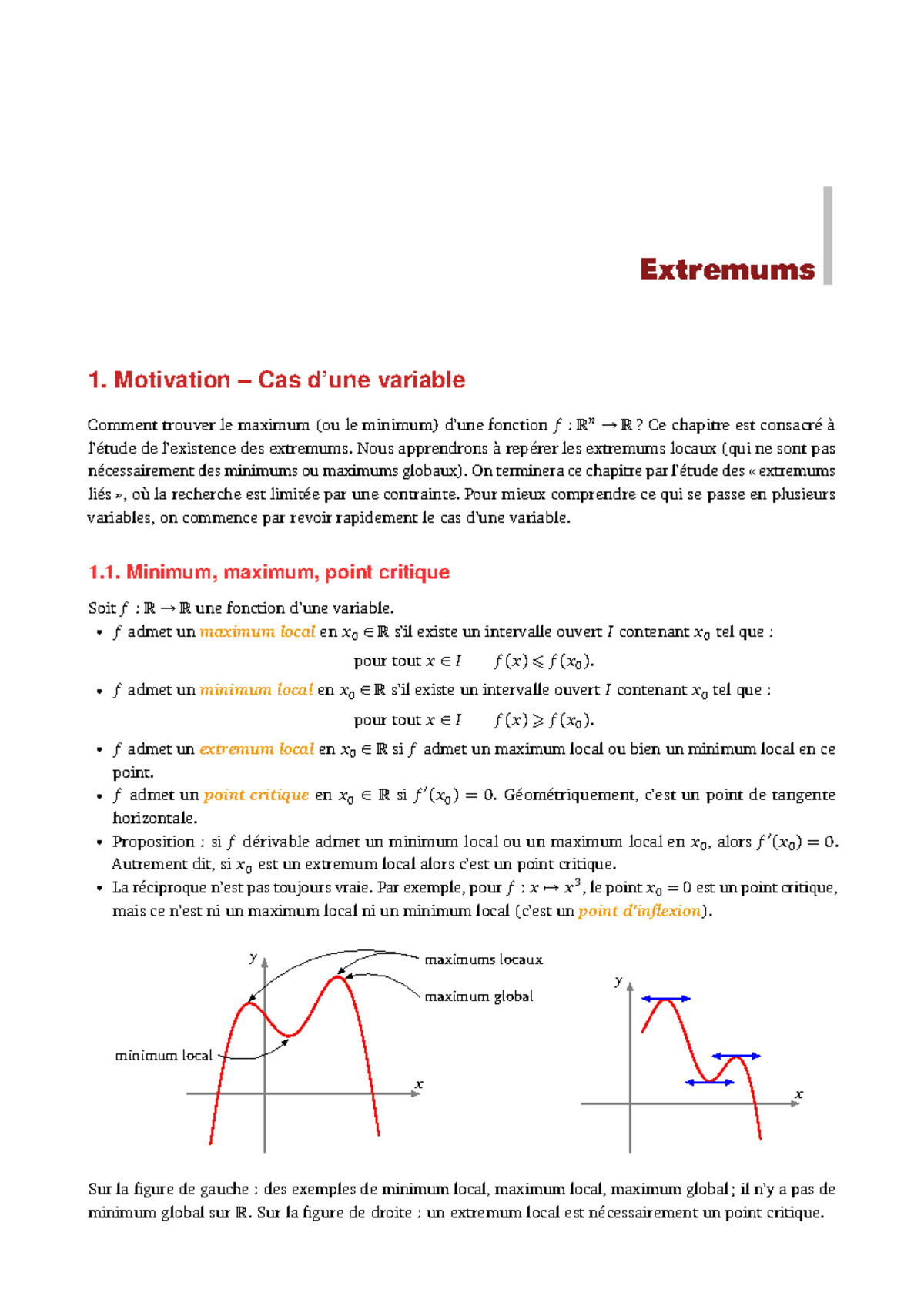 Cours de Mathématiques : Extremums et Méthodes d'analyse - Studocu