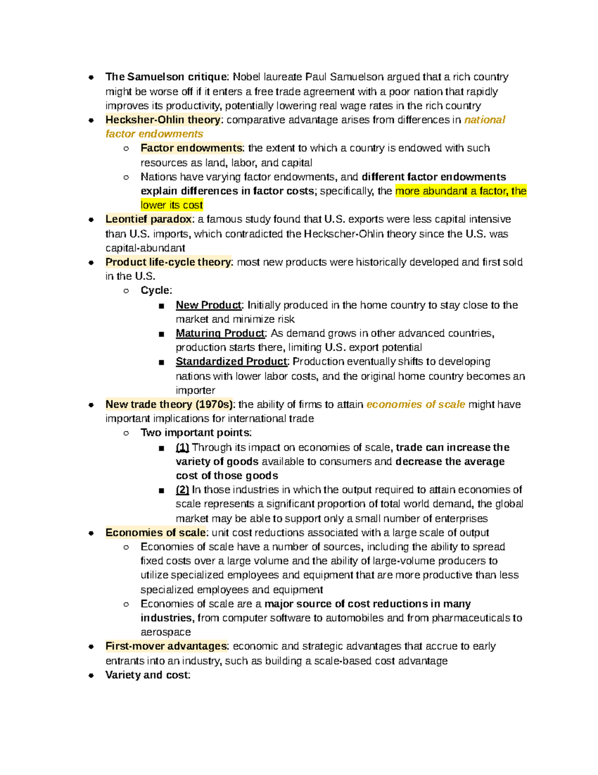 IB Chapter 6 Part 3 - Lecture & Textbook Notes on Trade Theory - Studocu
