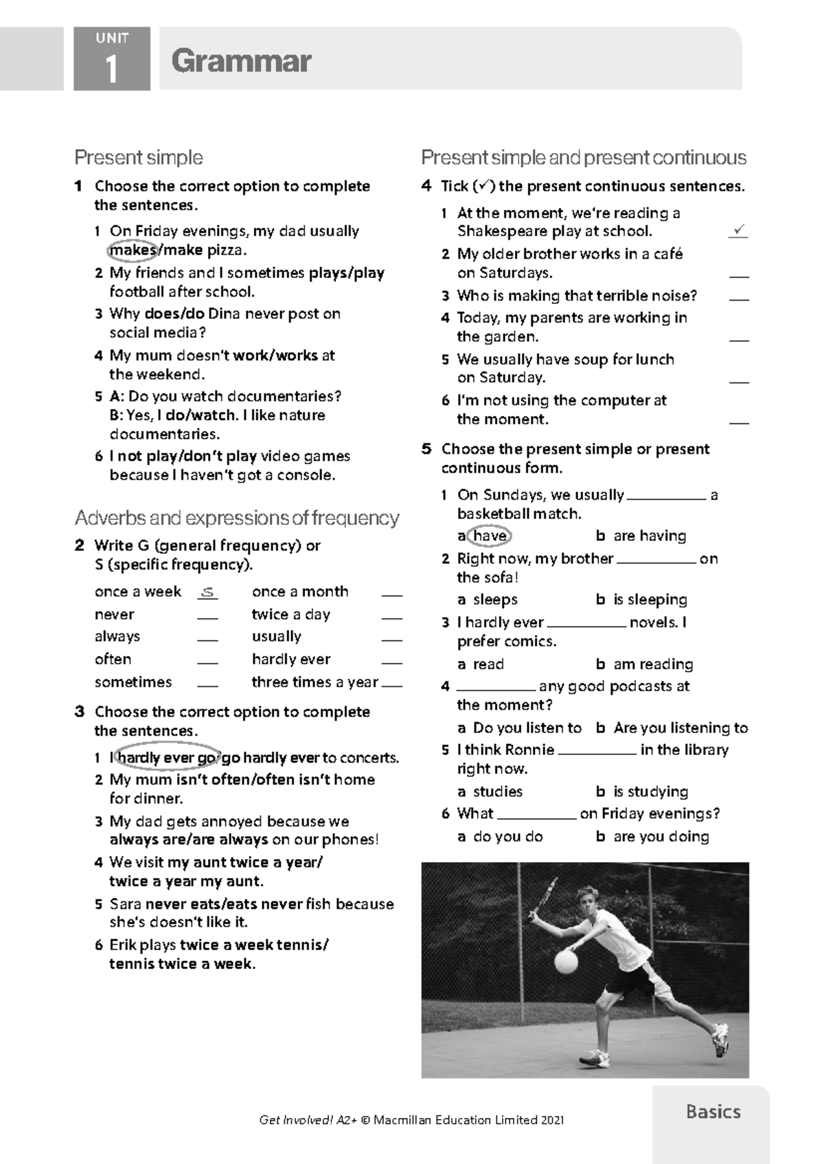 GI A2PLUS U1 Grammar Basics: Present Simple & Continuous - Studocu