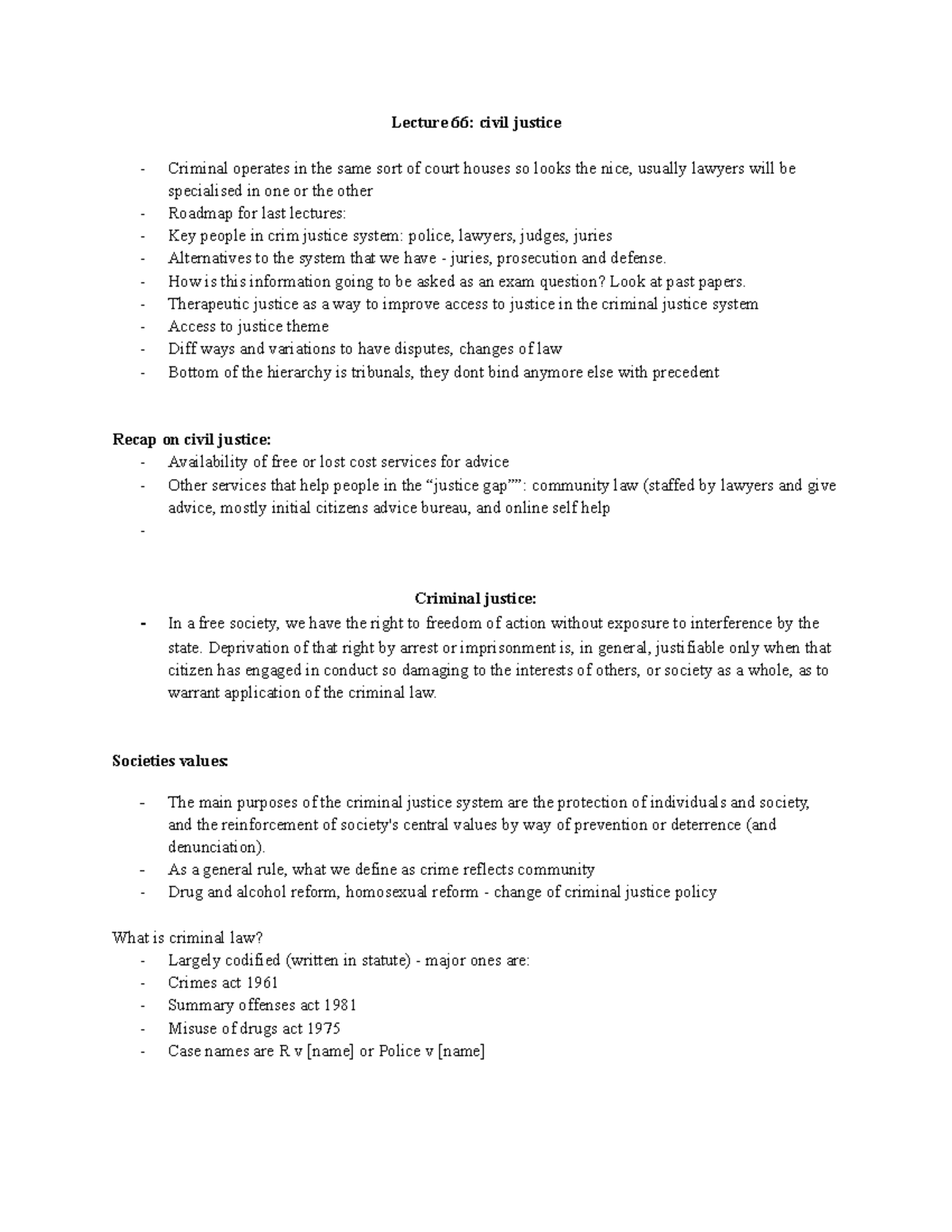 Lecture 66: Overview of Criminal Justice System and Key Concepts - Studocu