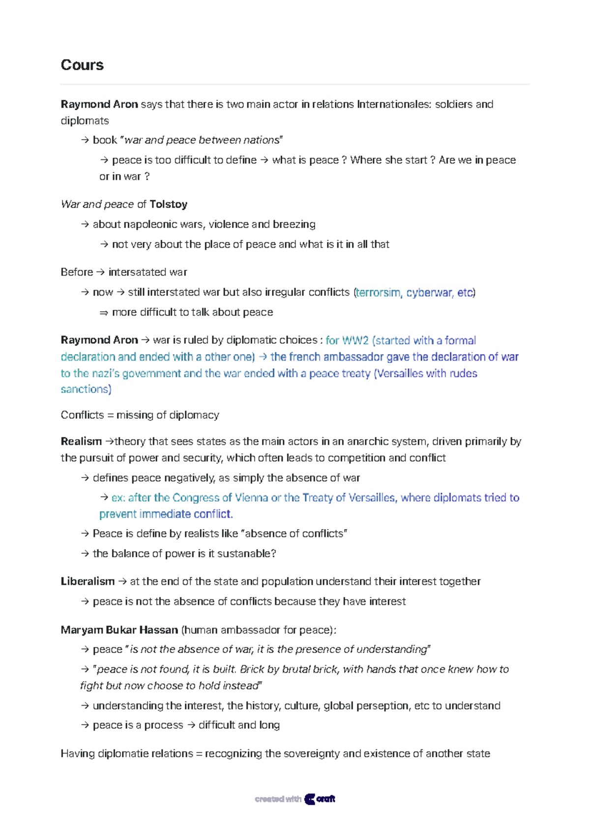 Cours IR 101: Diplomacy, War, and Peace in International Relations ...