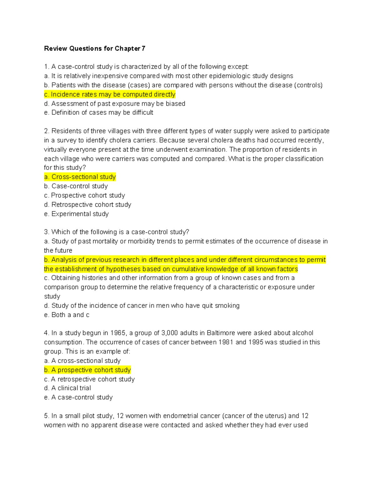 End of Ch Qs Quiz Resource 7 18 - Review Questions for Chapter 7 A case ...