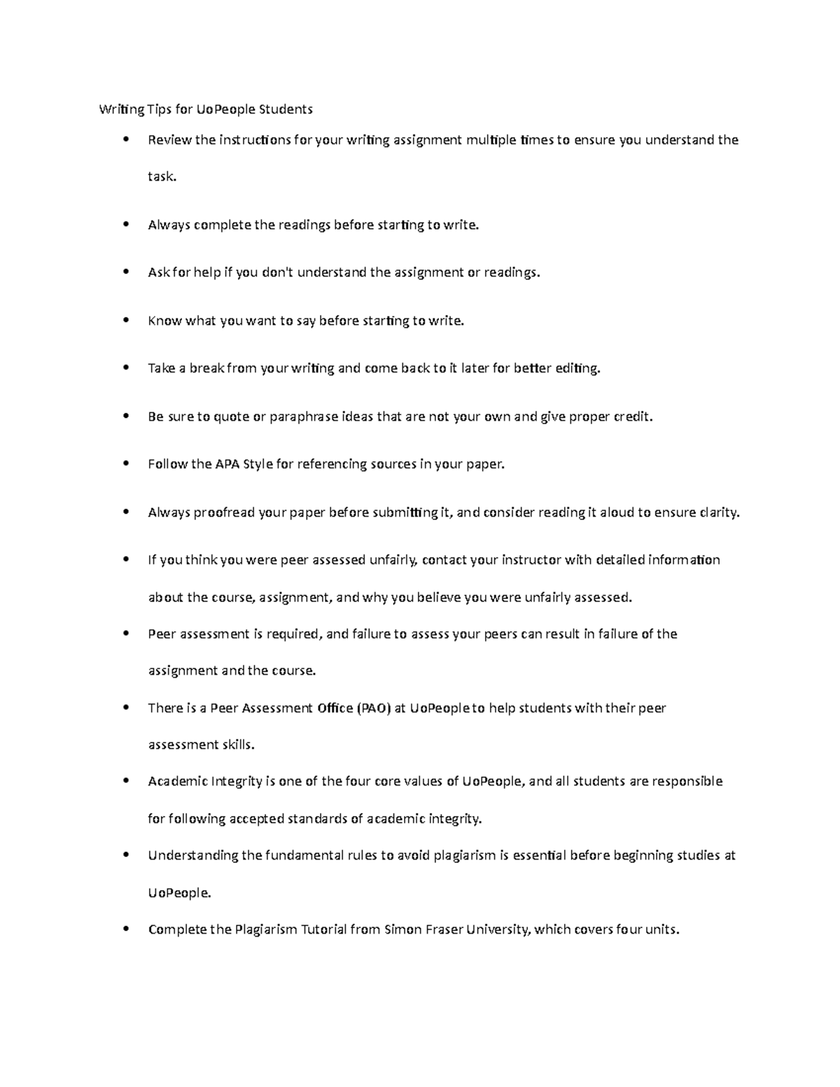 UoPeople Writing Tips: Essential Guide for Student Success - Studocu