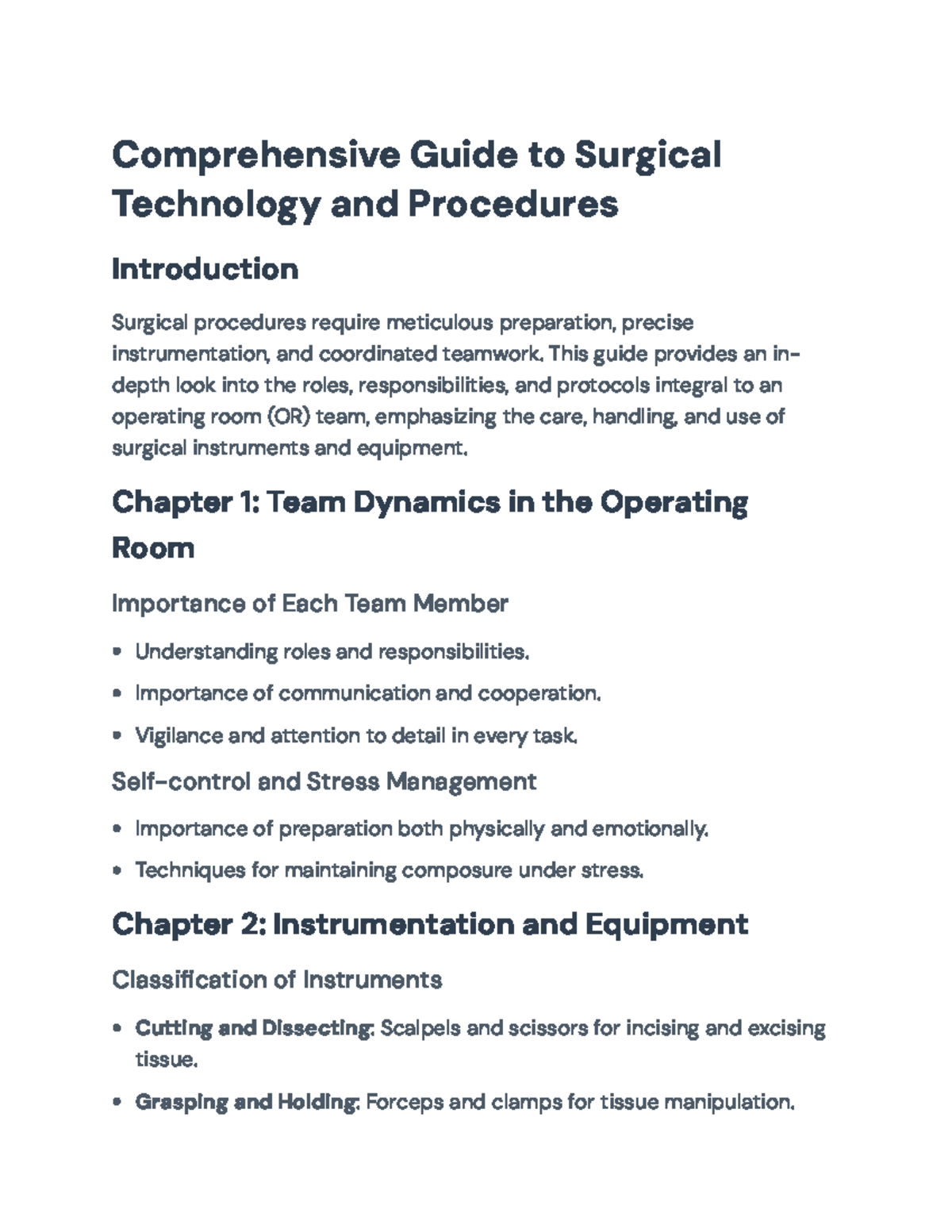Surgical Technology and Procedures Guide - Key Roles and ...