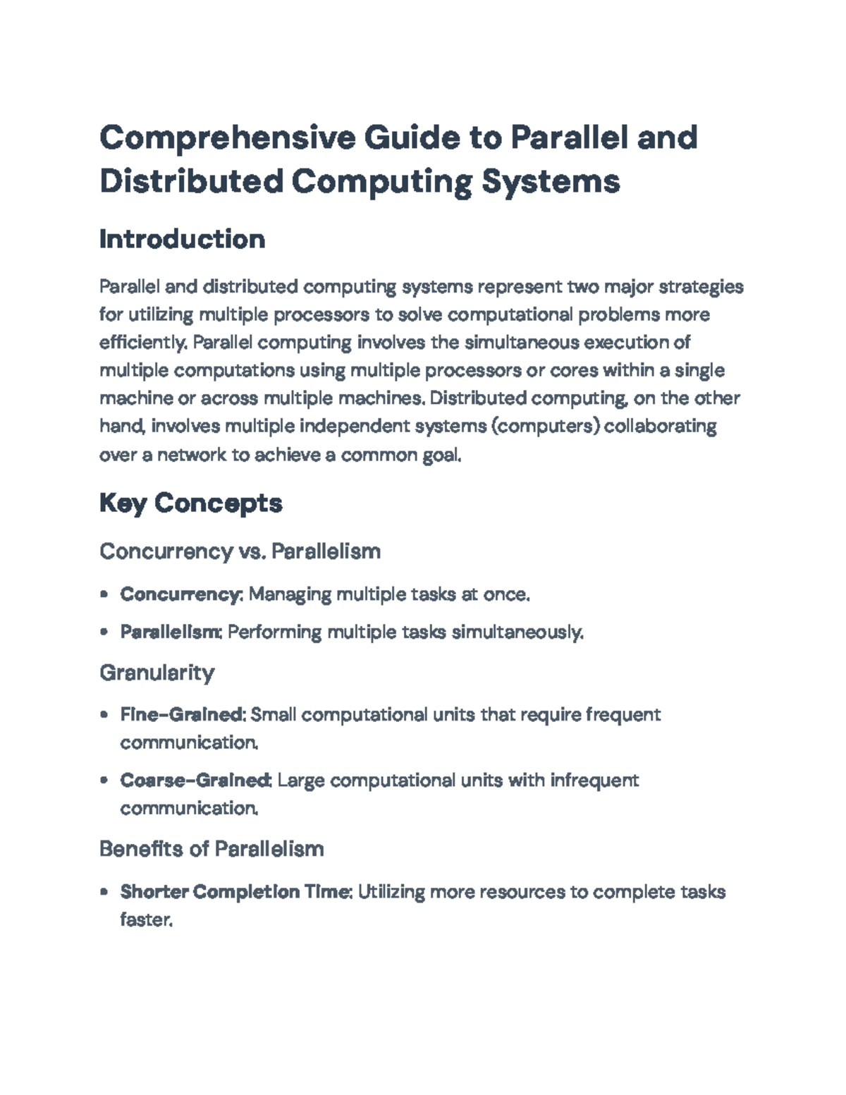 Comprehensive Guide to Parallel and Distributed Computing Systems ...