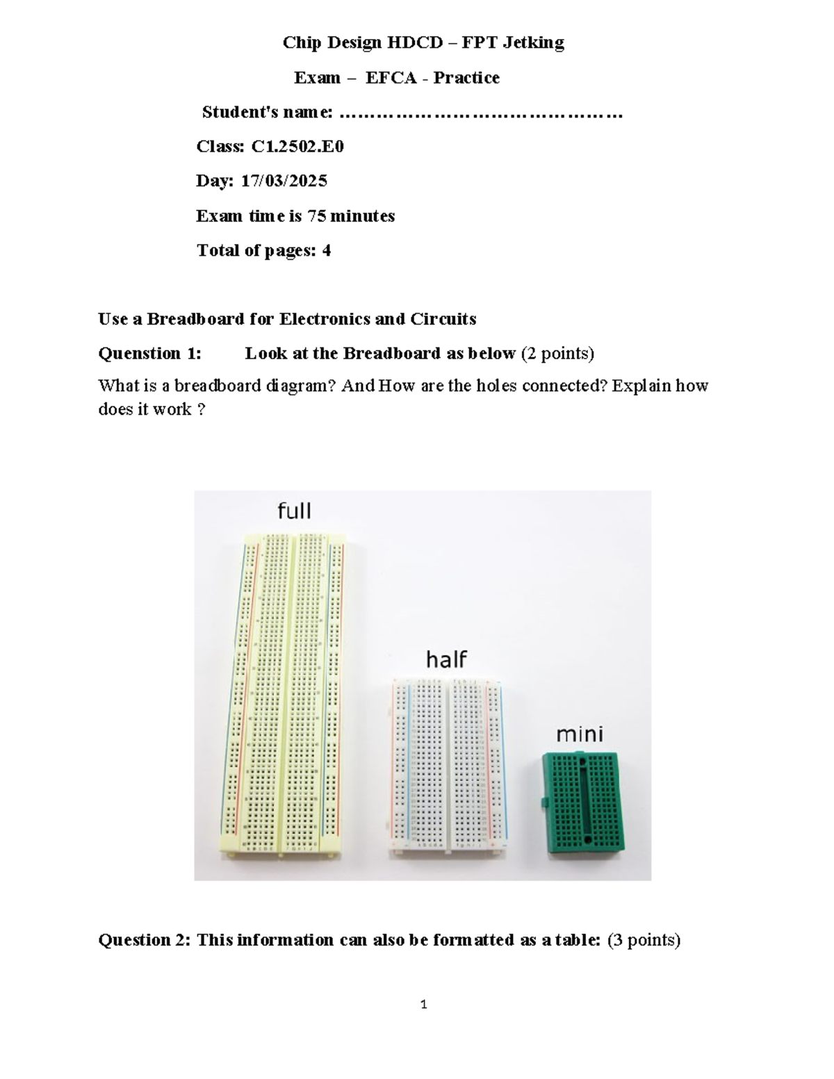 Chip Design HDCD FPT Jetking Exam EFCA Practice - Practical Test SEM1 ...