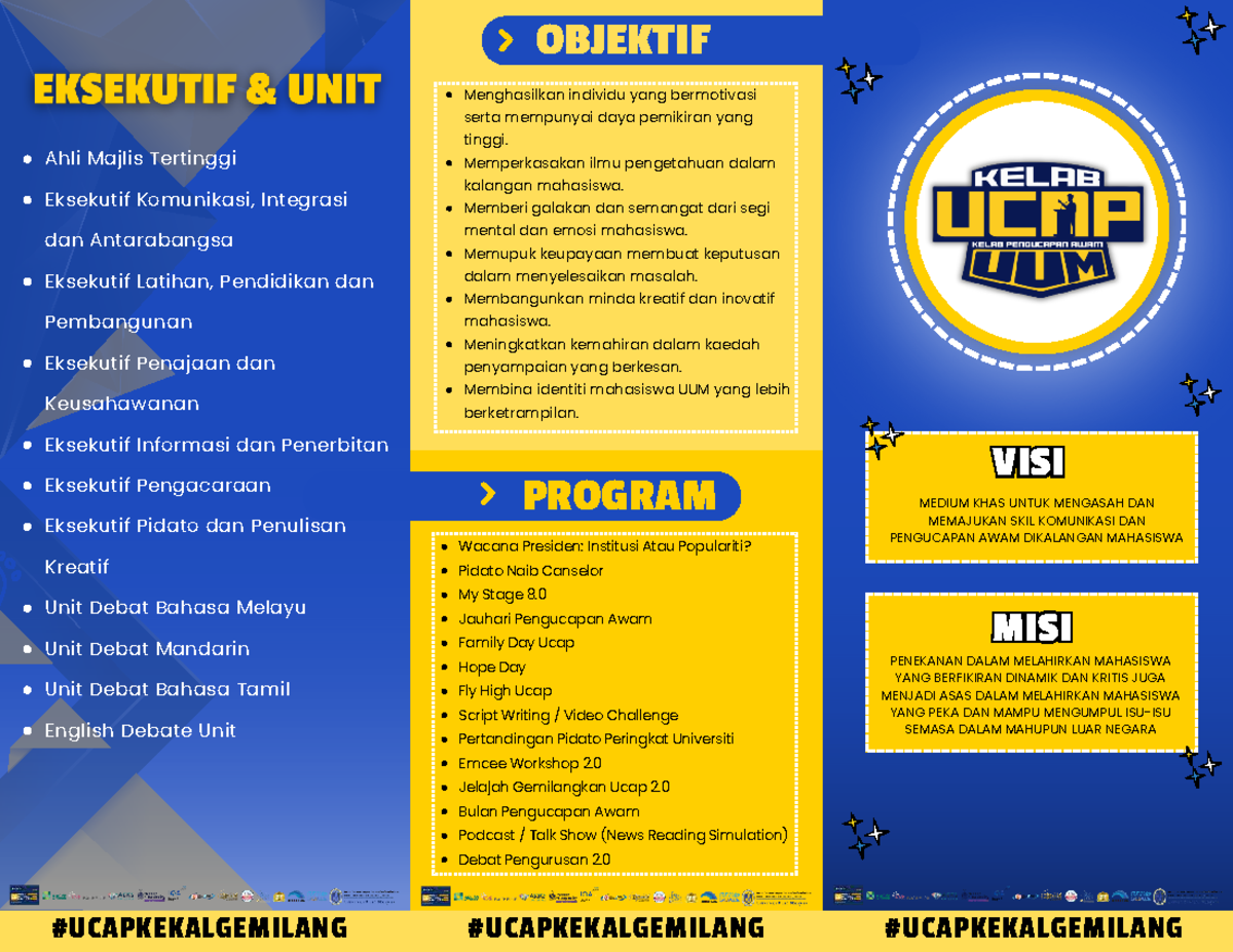 Brochure UCAP: Program Pembangunan Kemahiran Komunikasi Mahasiswa - Studocu