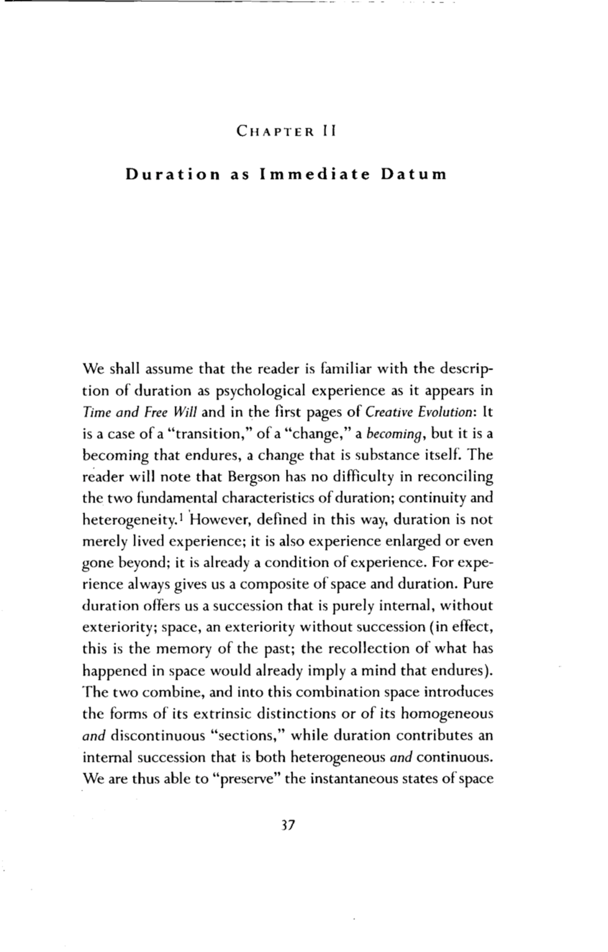 Chapter 11: Duration as Immediate Datum - Bergson's Philosophy Insights ...