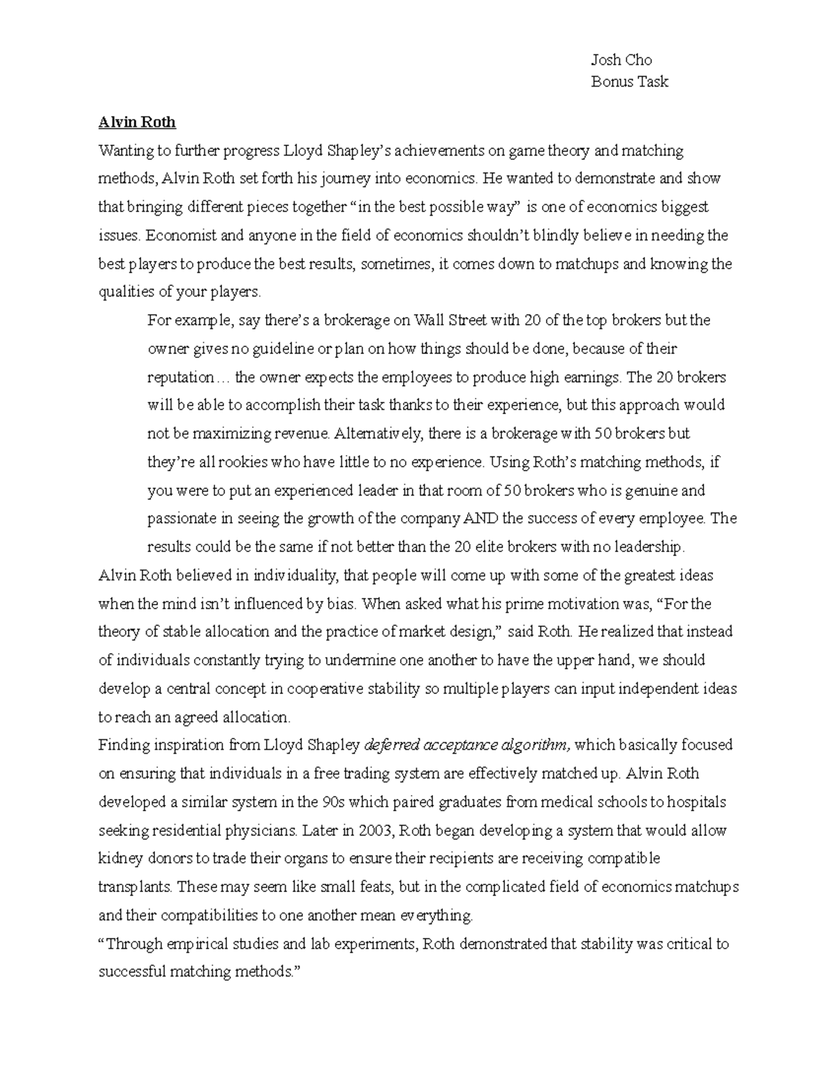 Bonus task - An extra credit assignment that requires students to ...