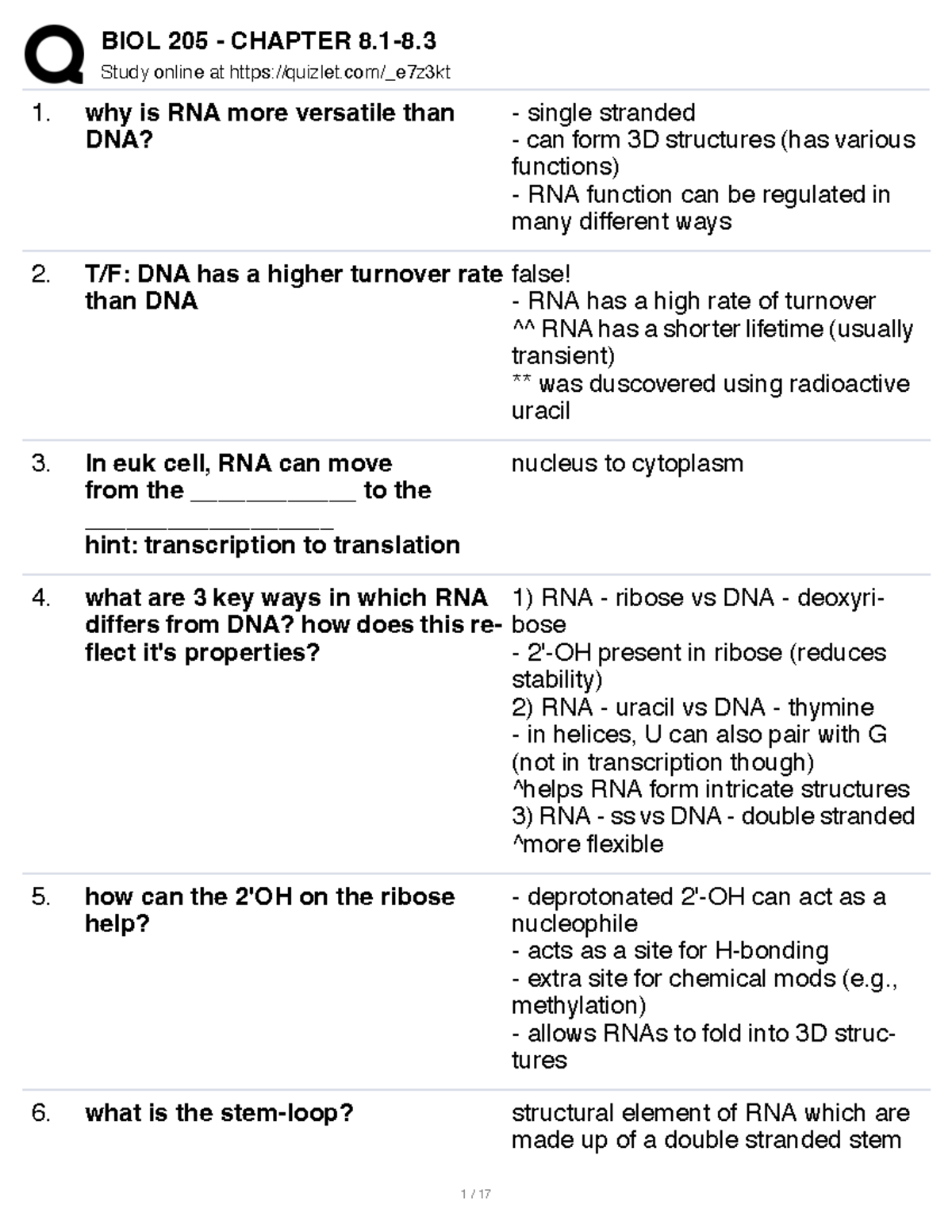 BIOL 205 - Chapter 8 Flashcards - Study online at quizlet/_e7z3kt why ...