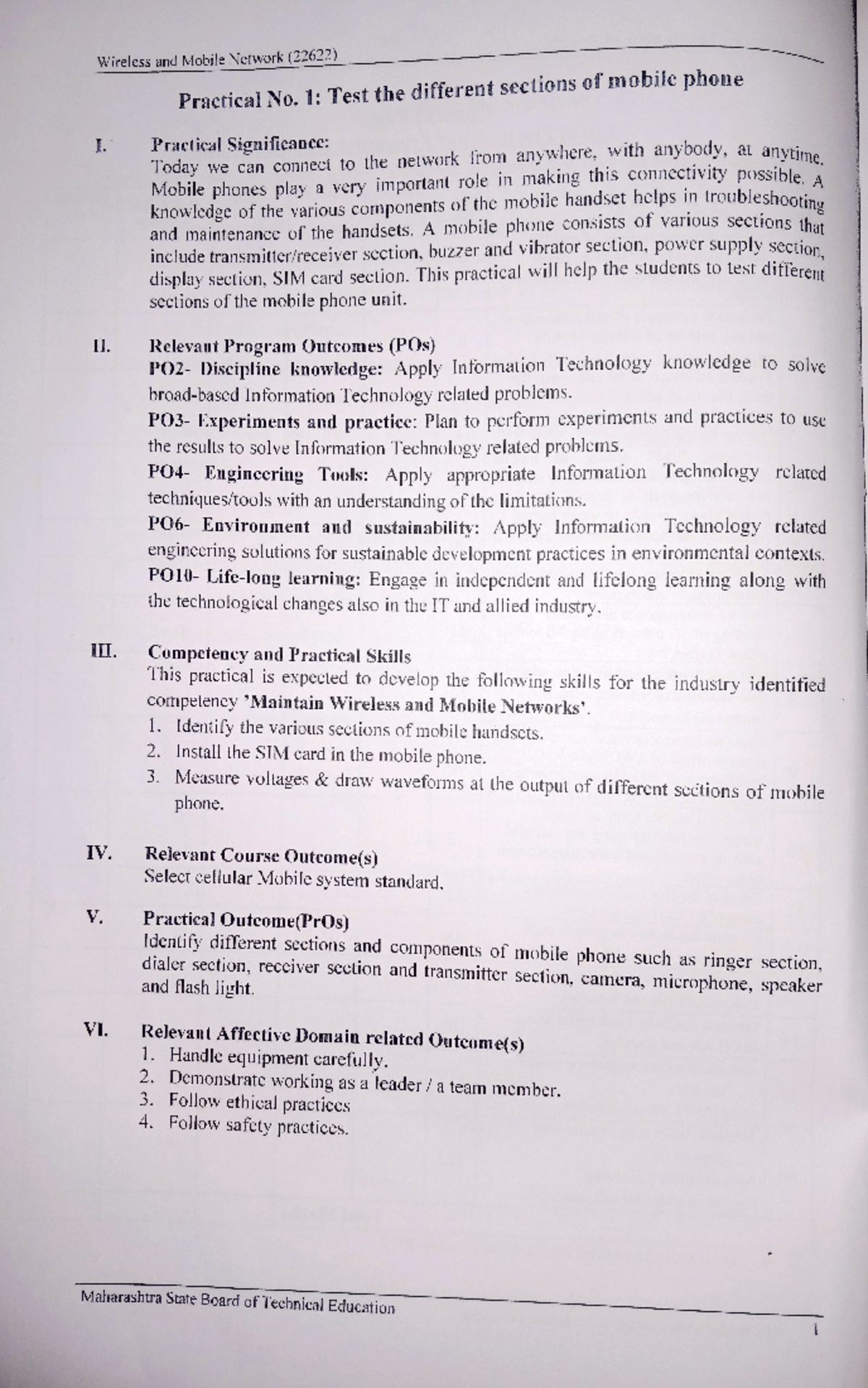 Wireless and Mobile Network Practical (22622): Testing Mobile Phone ...