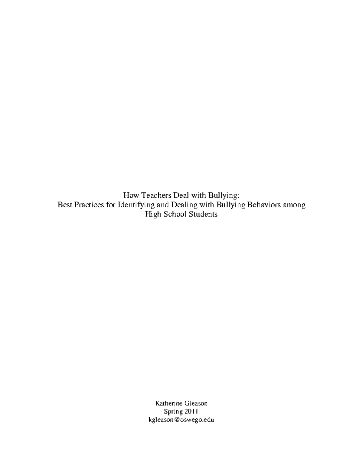 ED518580 - How Teachers Deal with Bullying: Best Practices for ...