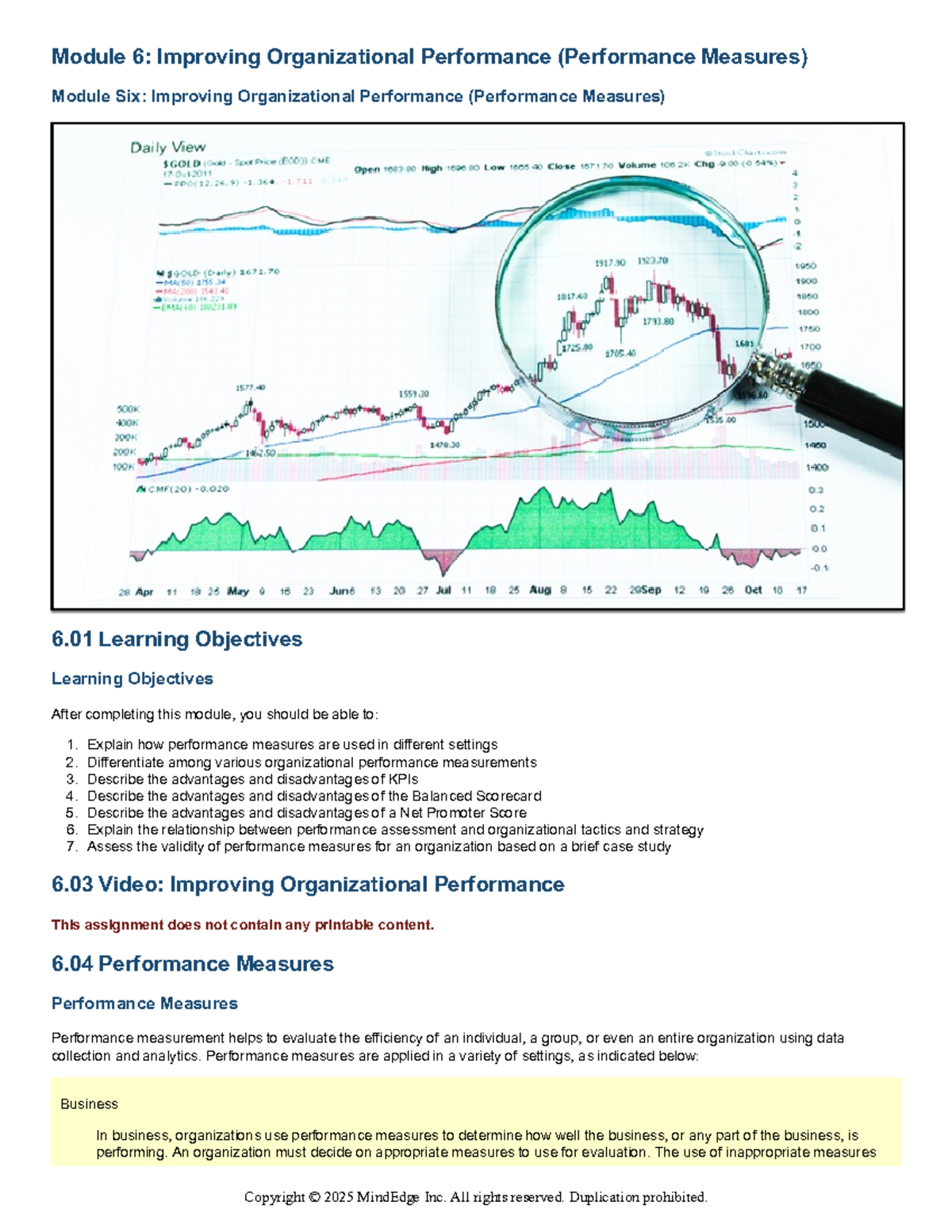Module 6: Enhancing Org Performance with Key Measures & Frameworks ...