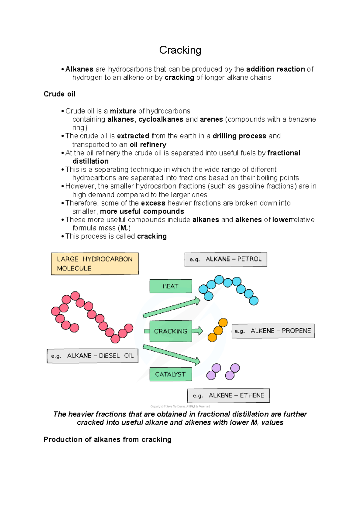 Cracking - Cracking Alkanes are hydrocarbons that can be produced by ...