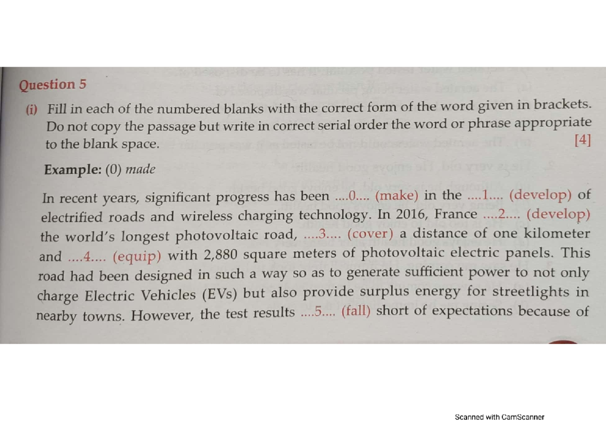 Practice Paper 5: Fill in the Blanks & Sentence Transformation - Studocu