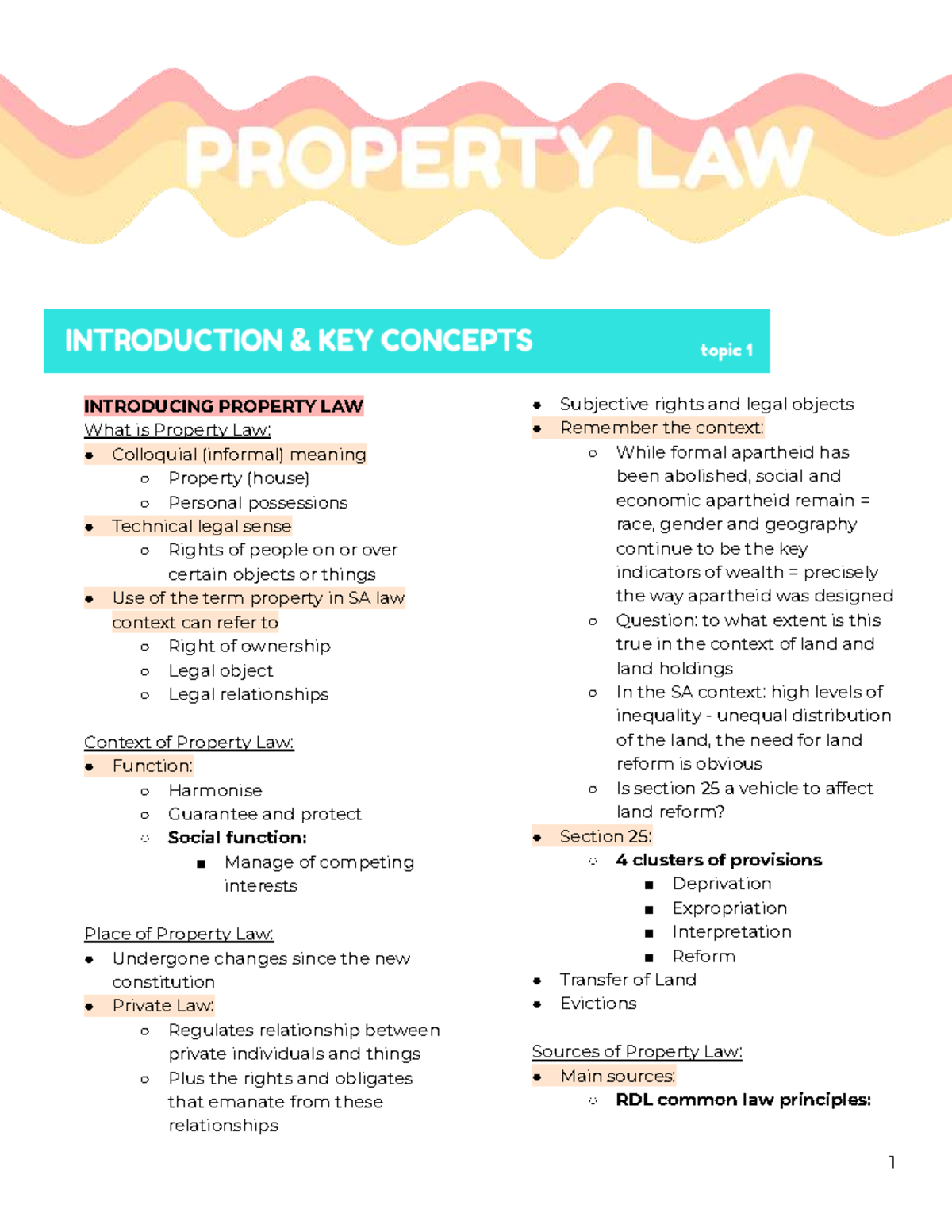 Property Law Overview: Key Concepts and Case Studies (PL) - Studocu