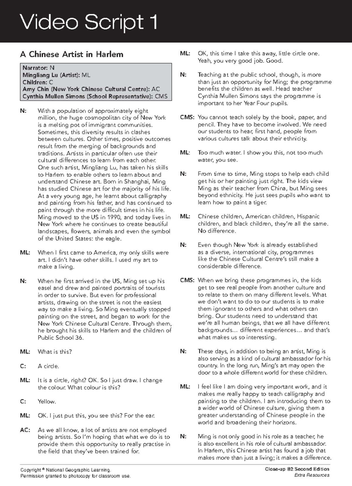 B2 - Video Scripts - If the sun refuses to shine - Copyright © National ...