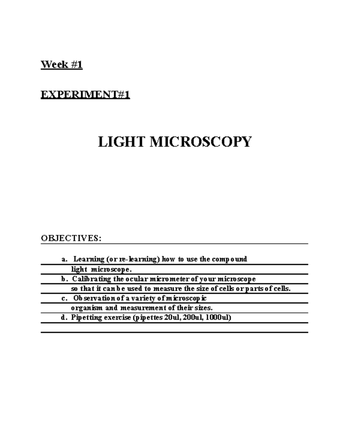 Bio303 2026 Lab Manual: Light Microscopy Techniques and Applications ...