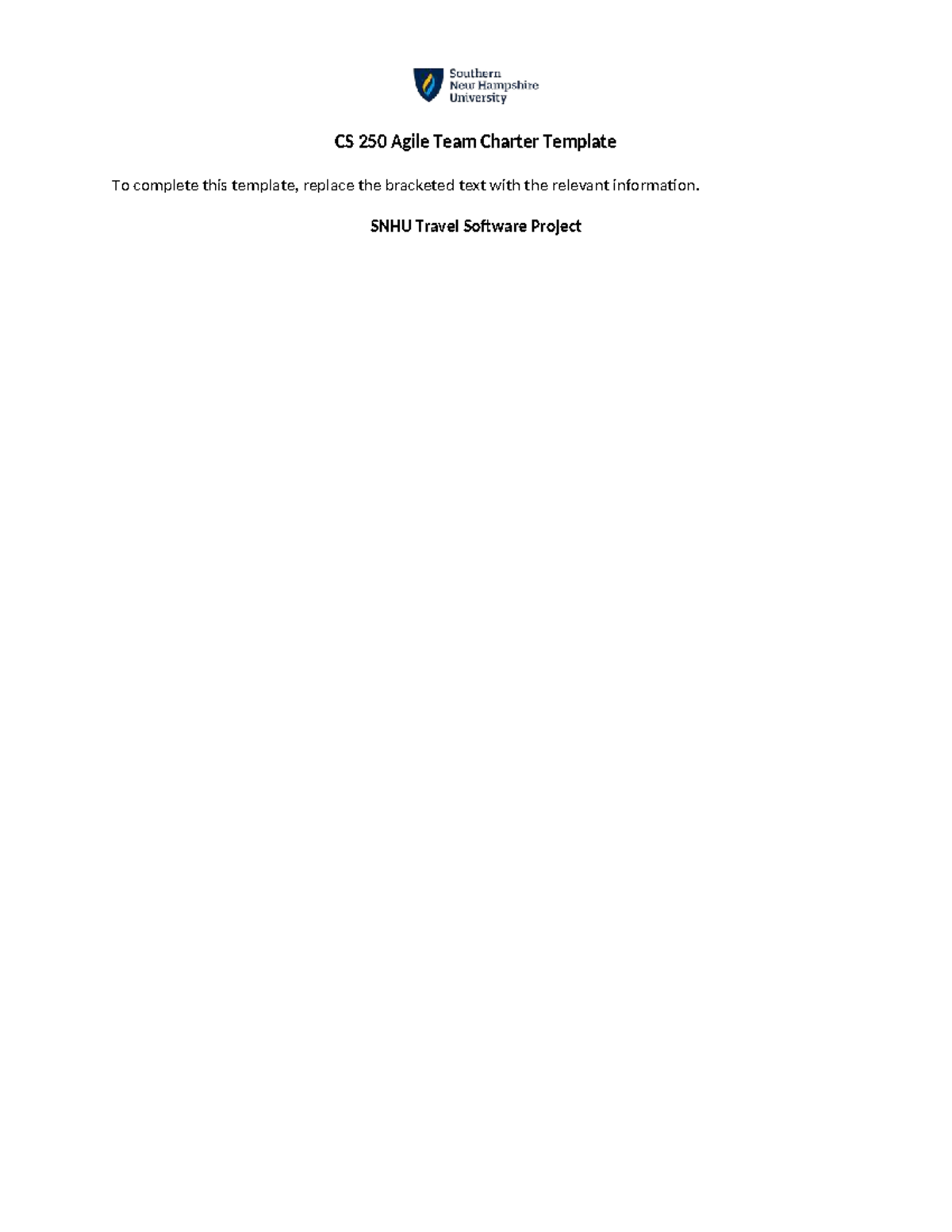 CS 250 Agile Team Charter Template Brandon Oakes - CS 250 Agile Team ...