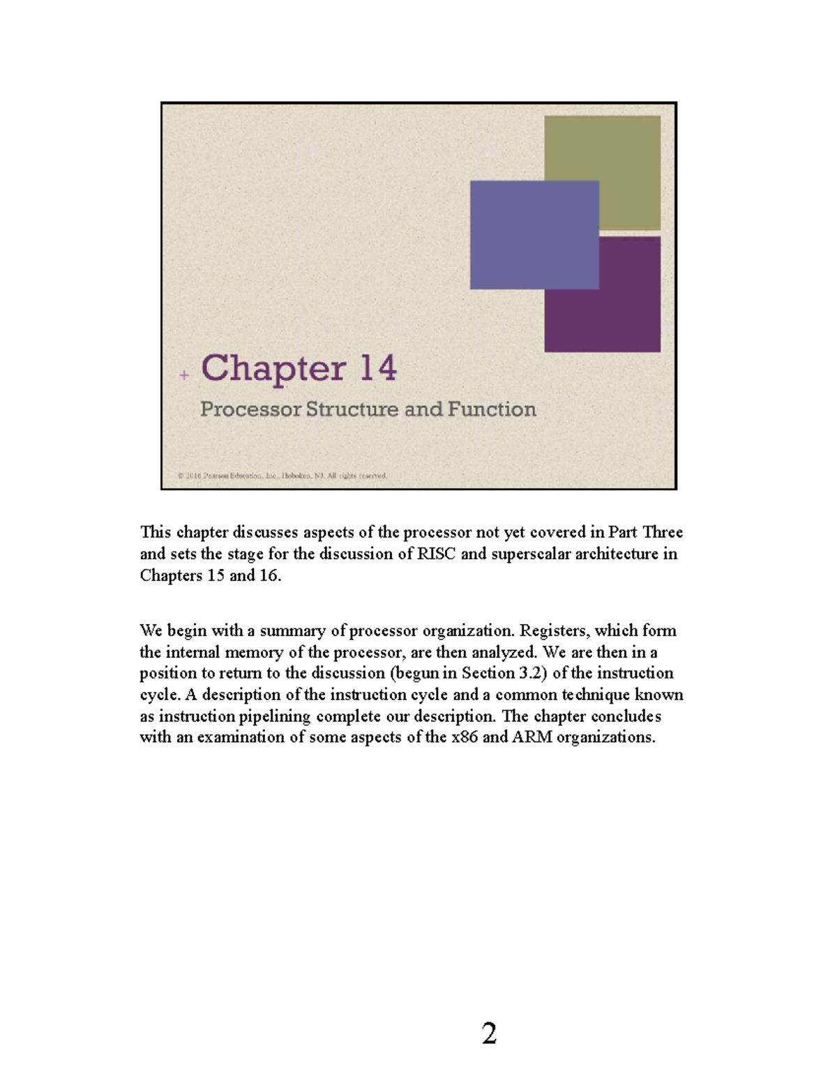 Notes - CPU Organisation - This chapter discusses aspects of the ...
