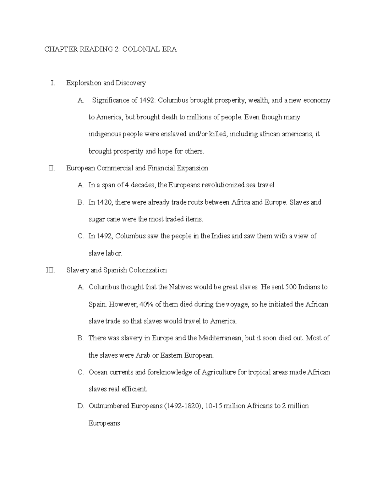 HIST 110 Chapter Reading 2: The Colonial Era and Its Impact - Studocu