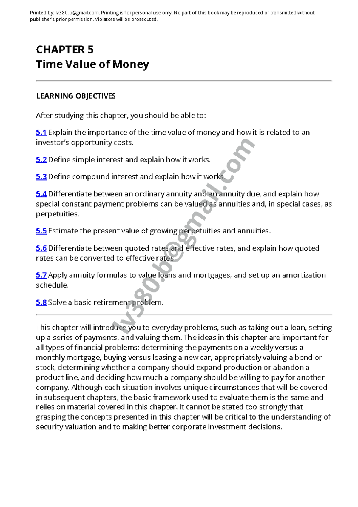 CH 5: Time Value of Money - Key Concepts and Applications - Studocu