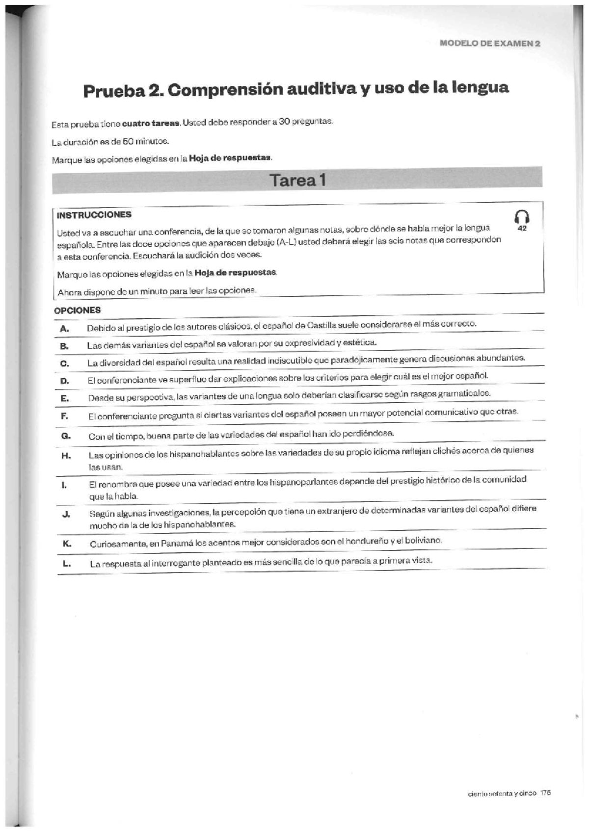 MODELO DE EXAMEN 2: Comprensión Auditiva y Uso de la Lengua DELE C1 ...