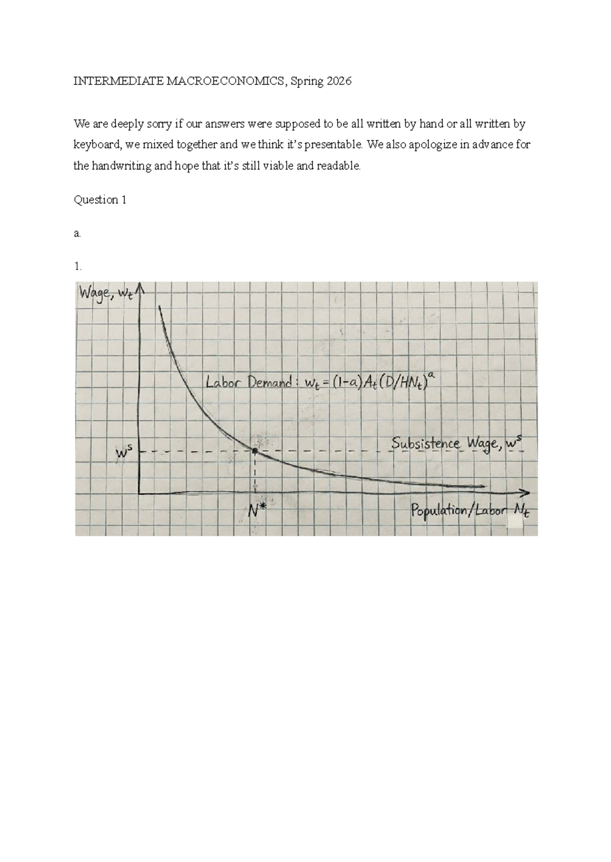 INTERMEDIATE MACROECONOMICS (ECO 301) Assignment 1 Notes - Studocu