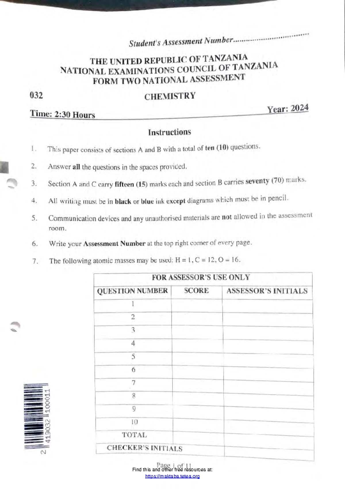 0620 s24 Paper 6 Alternative to Practical - Chemistry Notes - Studocu
