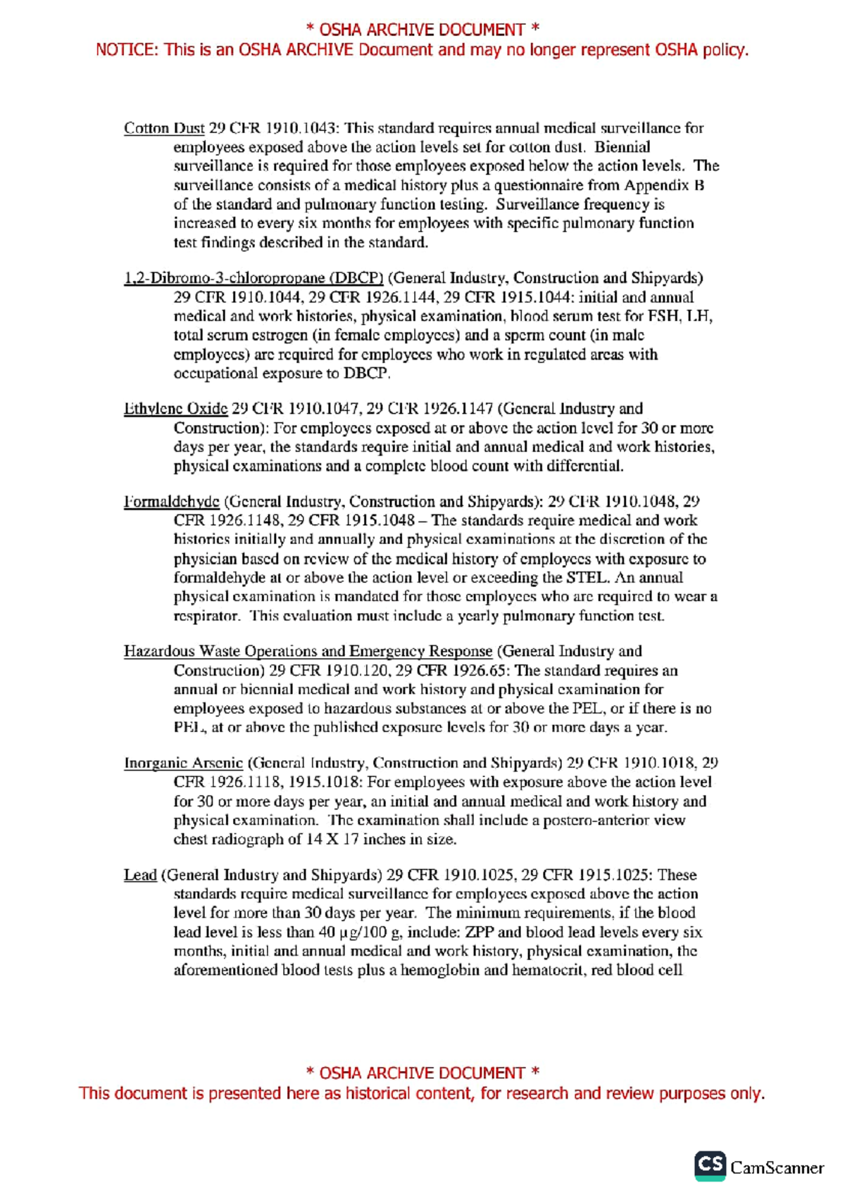 OSHA Field Safety and Health Manual Overview - Page 25 - Studocu
