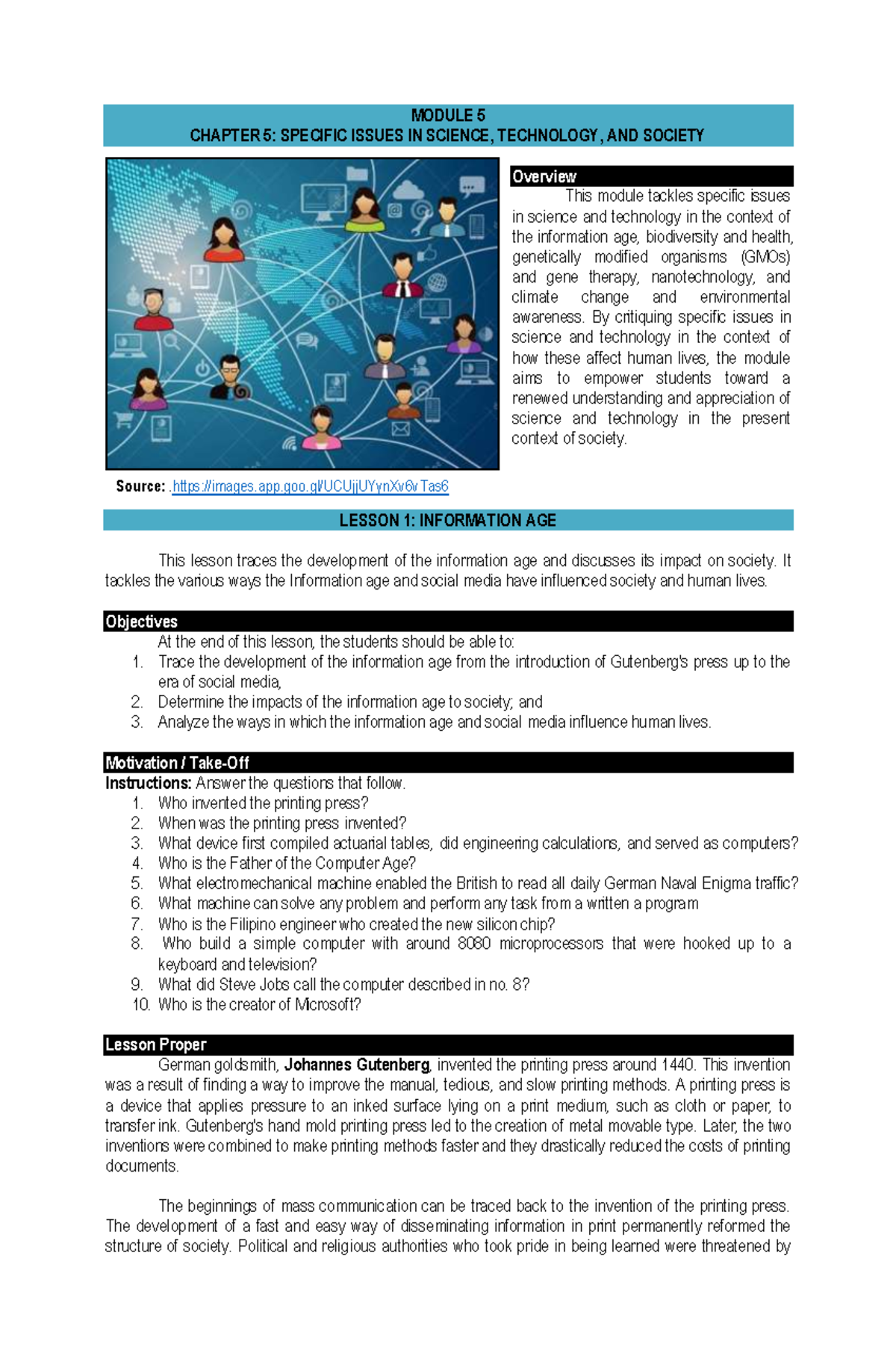 Module 5 (STS) - book - Source: .images.app.goo/UCUjjUYynXv6vTas MODULE ...