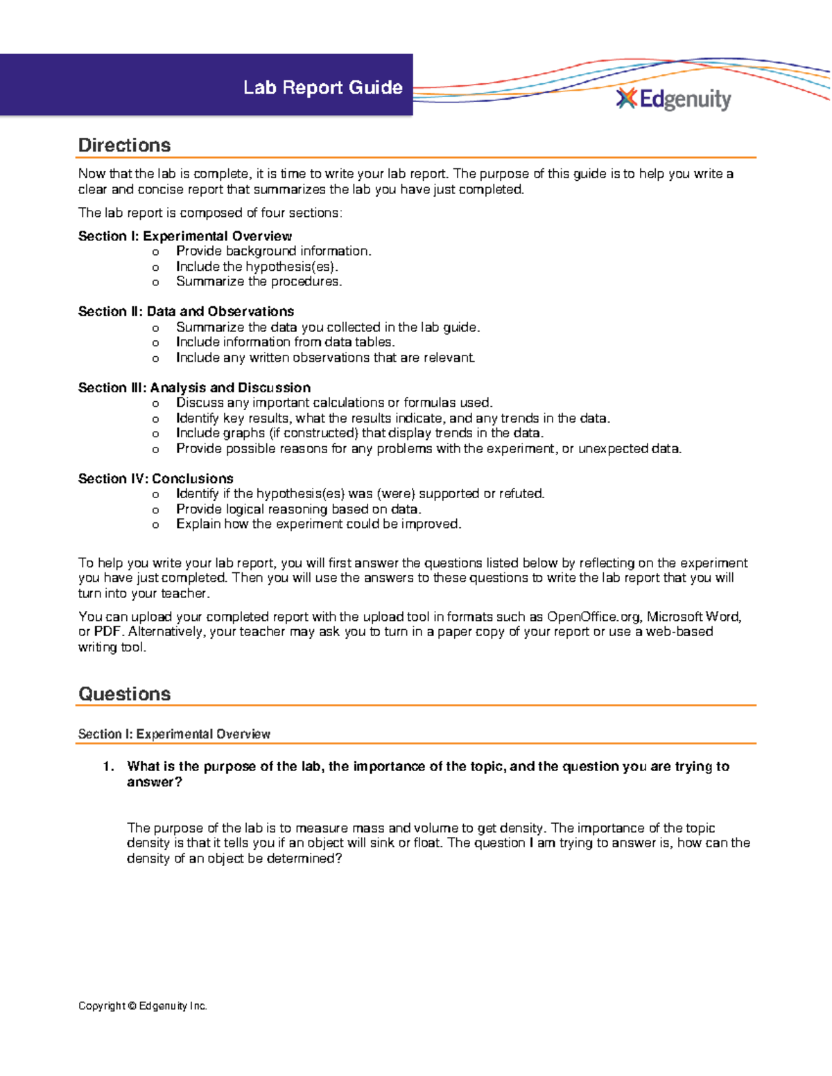Lab Report 1: Density Determination and Data Analysis Guide - Studocu