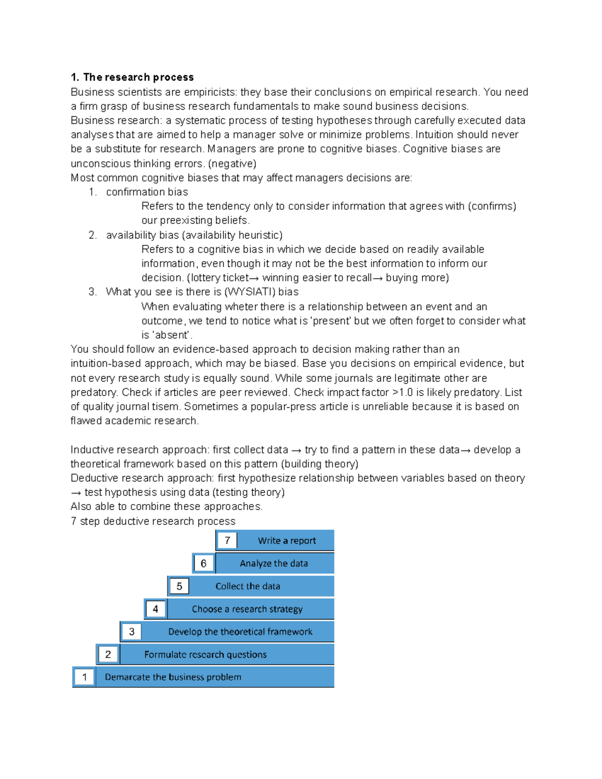 Summary of Business Research Process (Grasple 1-4) - Studeersnel