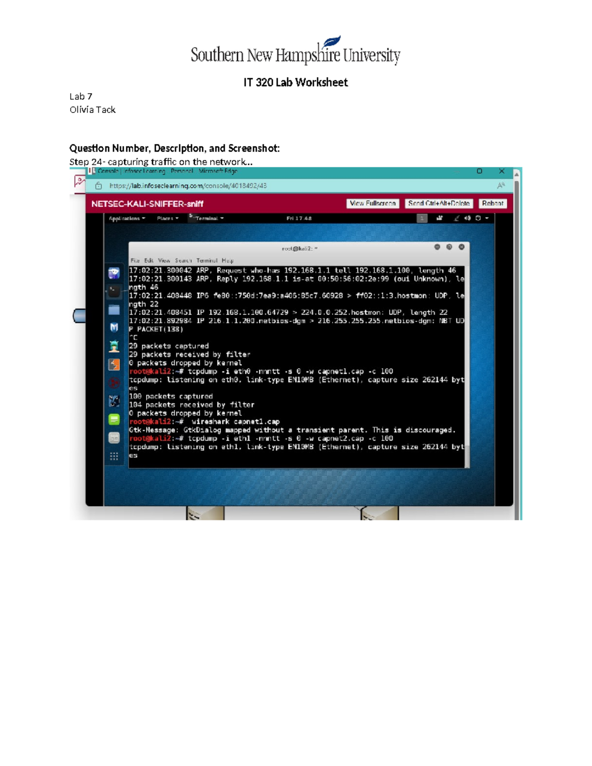 IT 320 Module 4 lab 7 - IT320 - IT 320 Lab Worksheet Lab 7 Olivia Tack ...