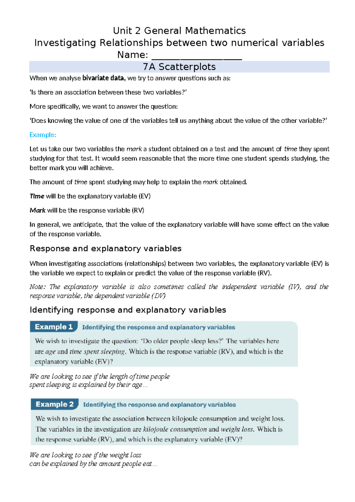 Chapter 7: Investigating Bivariate Relationships in General Mathematics ...