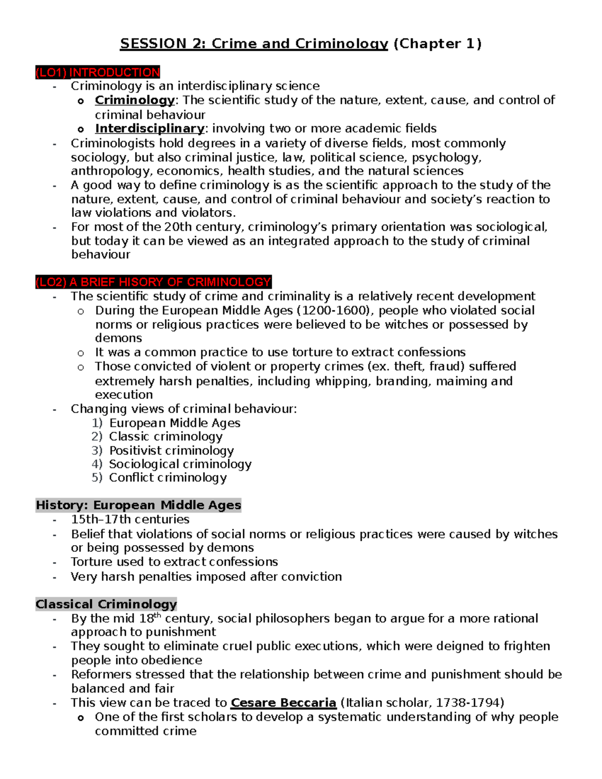 C&S Chapter 1 Criminology Overview and Key Concepts - Studocu
