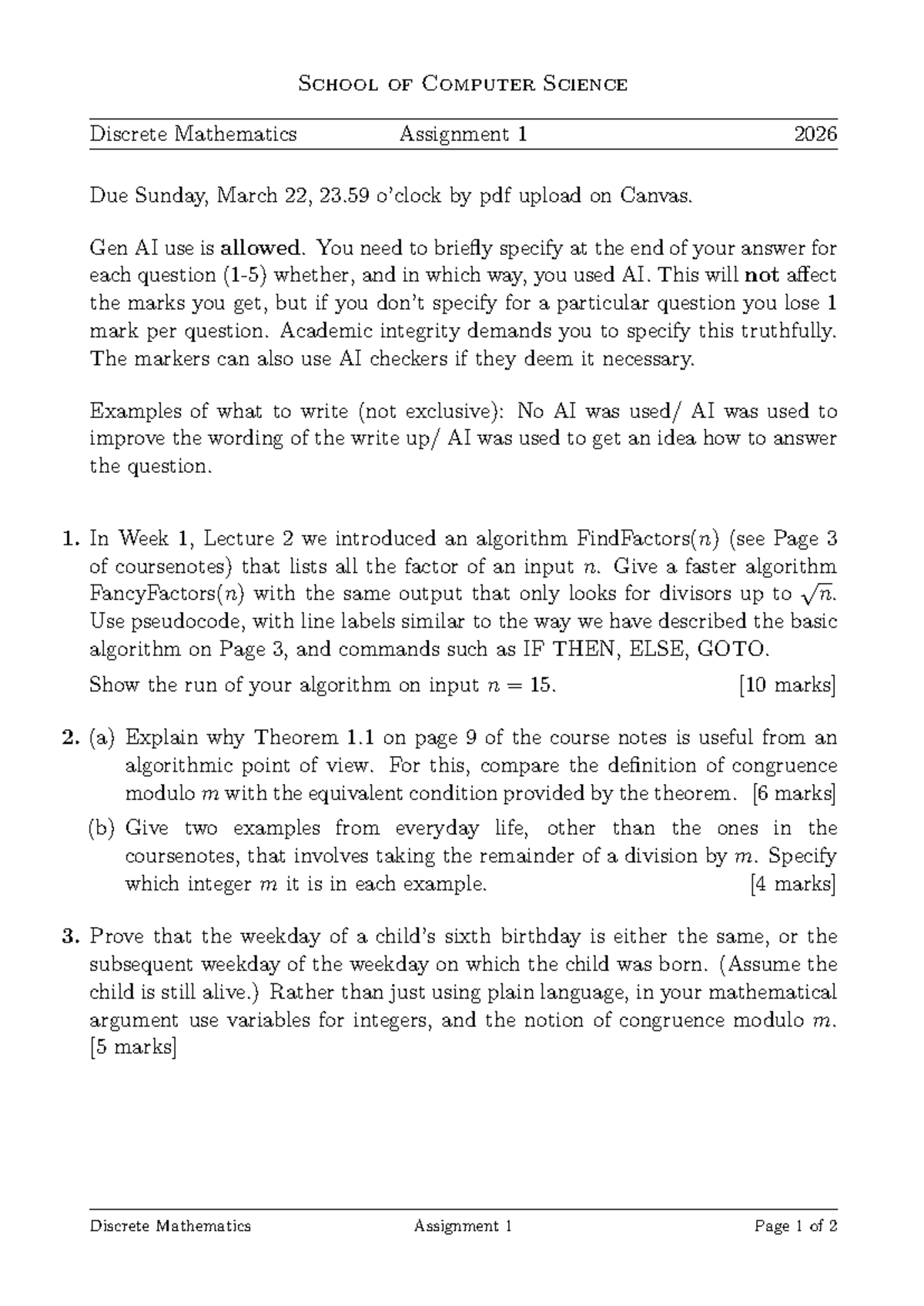 Discrete Mathematics A1 2026: Assignment 1 Guidelines and Tasks - Studocu