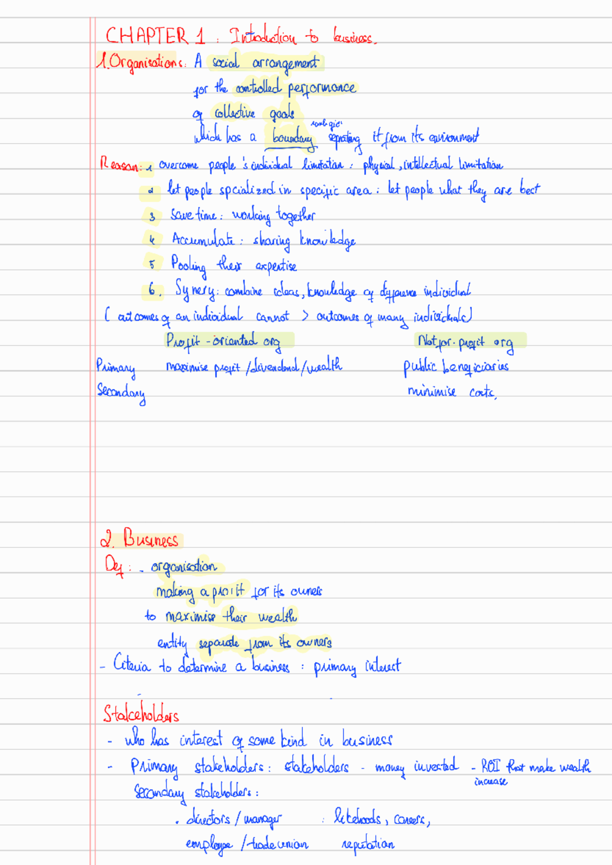 BUSINESS 101: CHAPTER 1 & 2 - Introduction to Business Concepts - Studocu