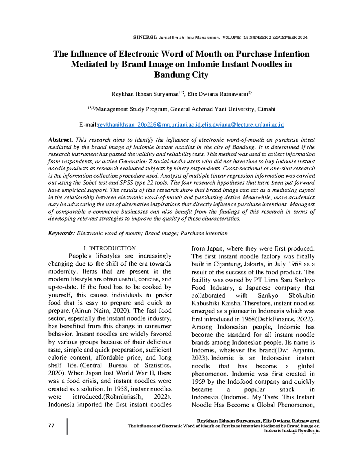 The Influence of Electronic Word of Mouth on Purchase Intention: A ...