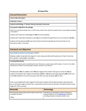 WGU 5E Lesson Plan Science Elementary Methods - C108: Elementary ...