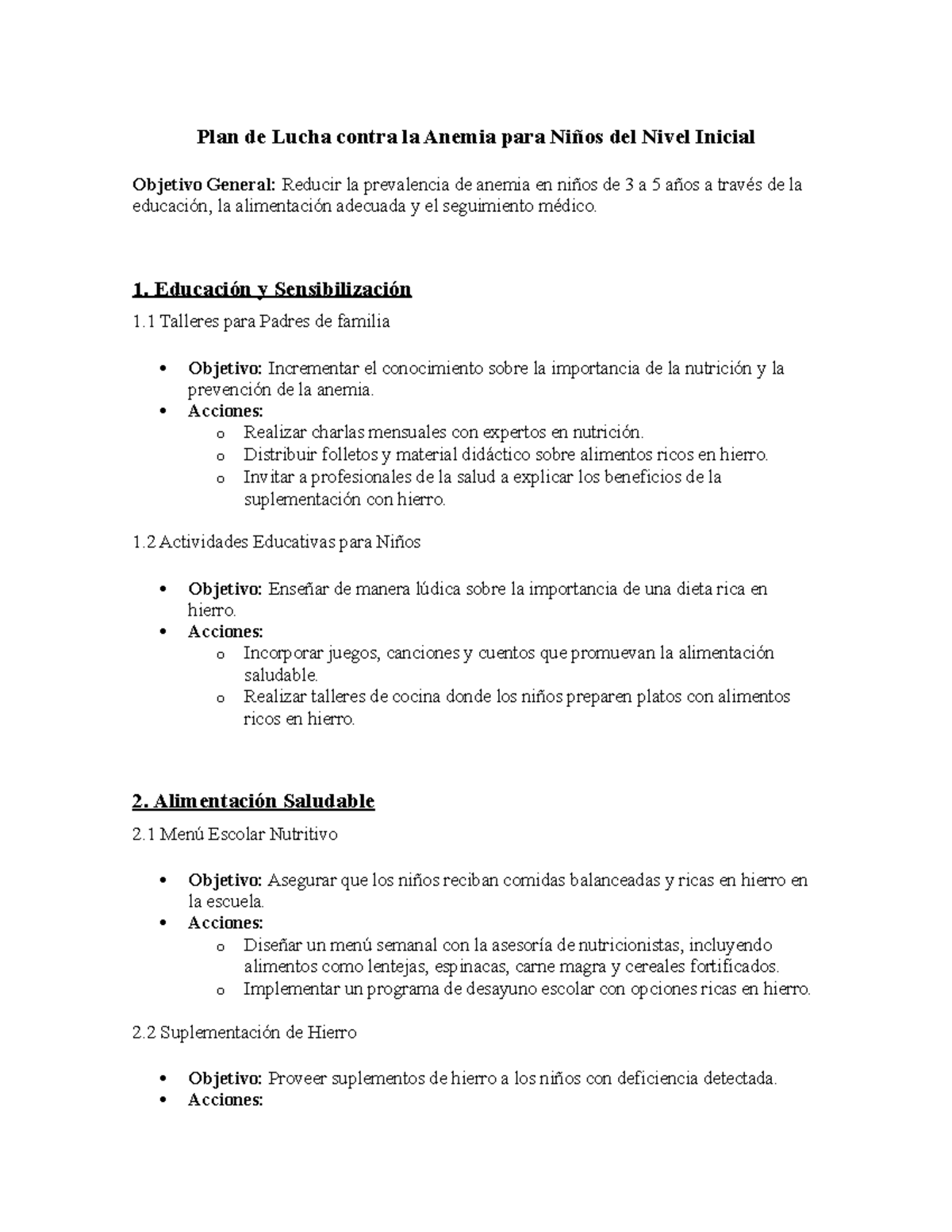 Plan de lucha contra la anemia 02 - Plan de Lucha contra la Anemia para ...