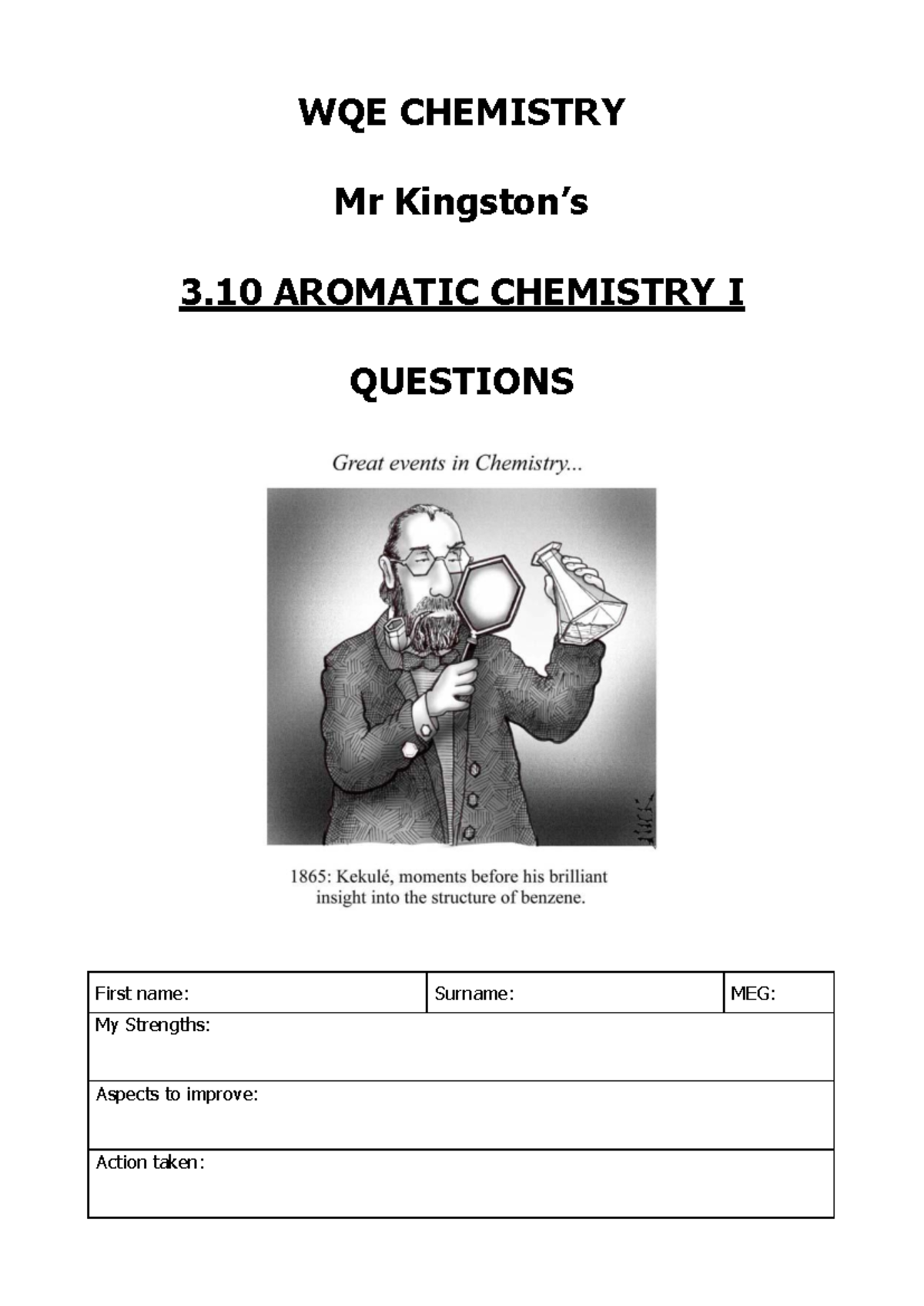 EQ CHEMISTRY WQE 3.10 AROMATIC CHEMISTRY I QUESTIONS - Studocu