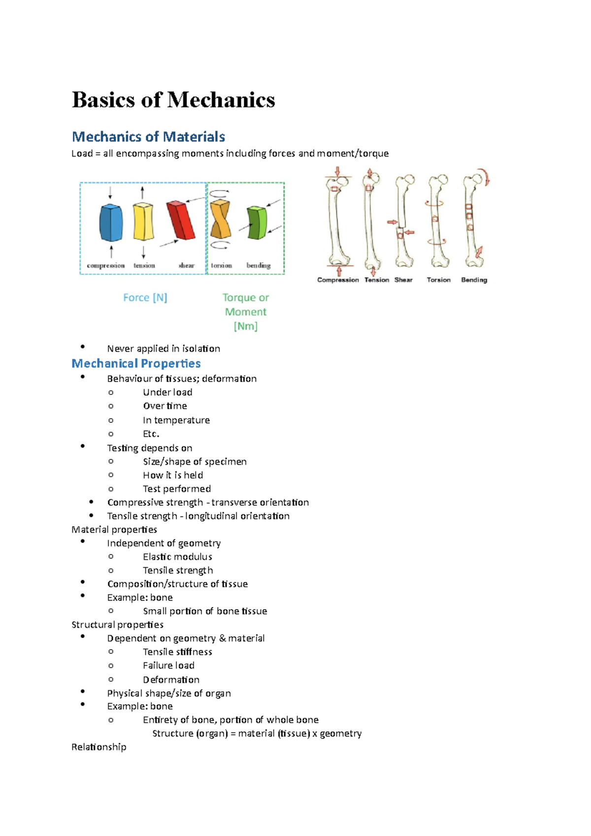 Basics of Mechanics and Mechanics of Materials - Studocu