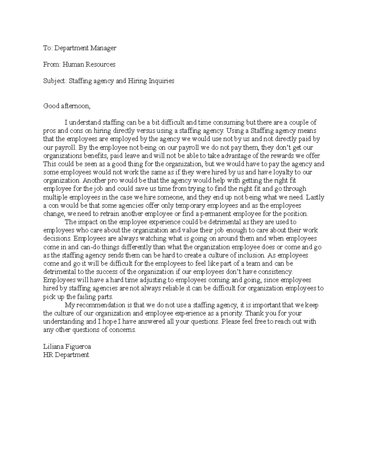 3-2 HR Inbox - dewc - To: Department Manager From: Human Resources ...