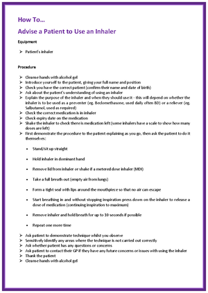 Manual Blood Pressure checklist - Manual blood pressure 1 Manual blood ...