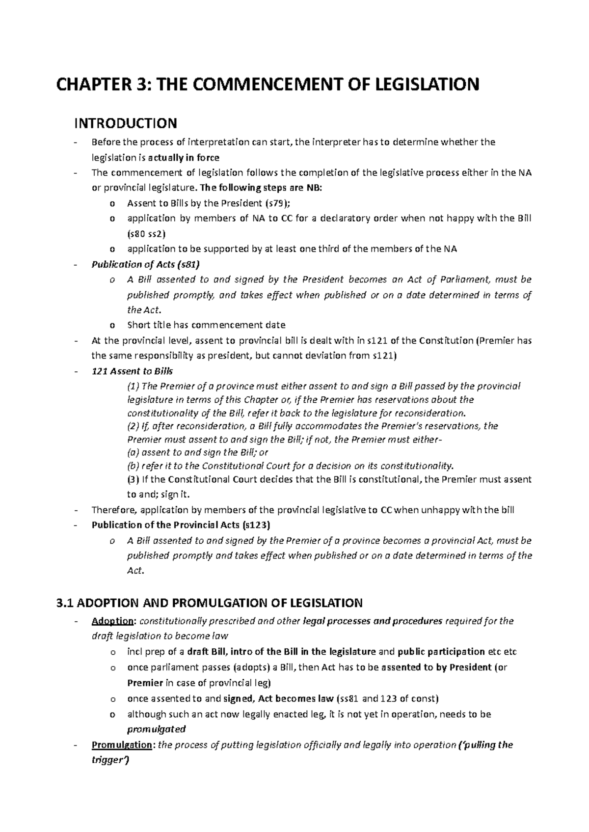 Chapter 3: Statutory Interpretation and Legislative Commencement Notes ...